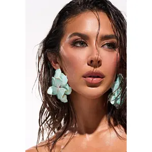 FLOWER POWER BLUE EARRING
