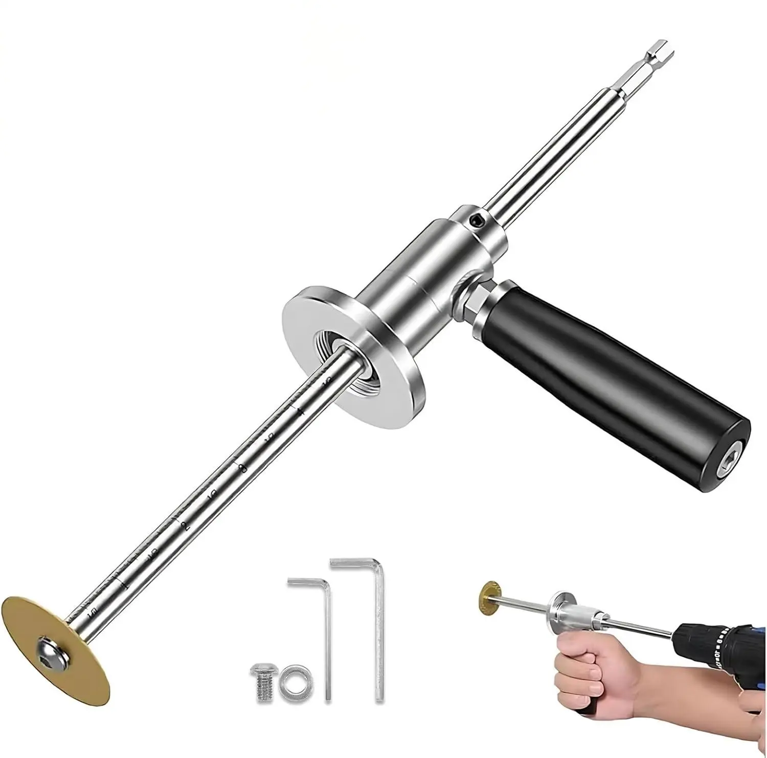PVC Pipe Inside Cutter with Diamond Grit Cutting Wheel, Fit for 1-12 Inch to 8 Inch,7 Inch Adjustable Cutting Depth,14in Hex Shank Fit for Impact Drivers and Drills