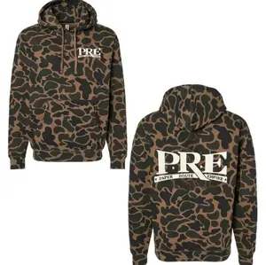 PRE Paper Route Empire Mossy Oak Bottomland Camo Hoodie, Trendy 3D Hoodie, Realistic Print Sweatshirt, Cool Unisex Fashion Top