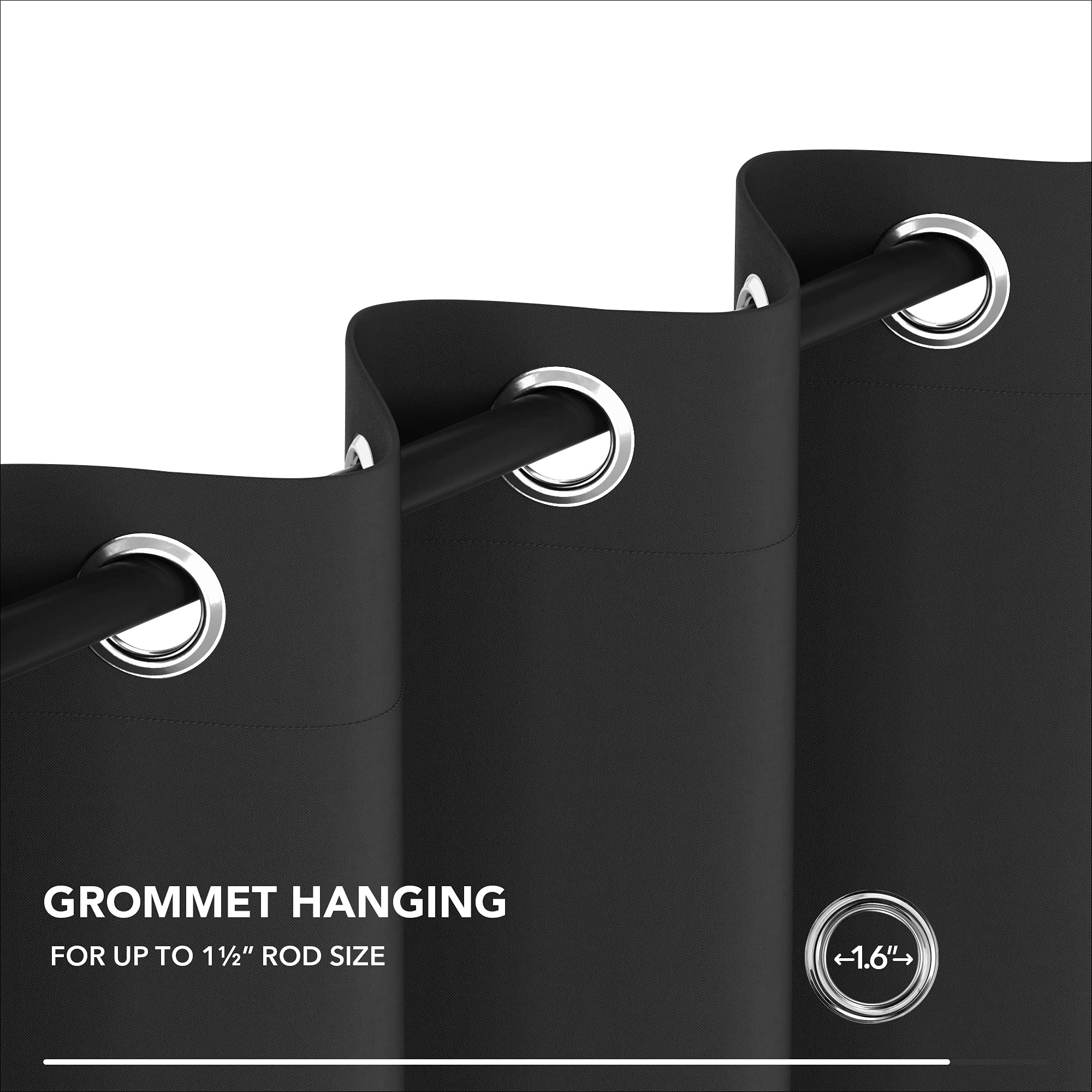 Deconovo Blackout Curtains 2 Panels 38W Short Drapes for Living Room and Bedroom Room Darkening Thermal Insulated Window Curtains