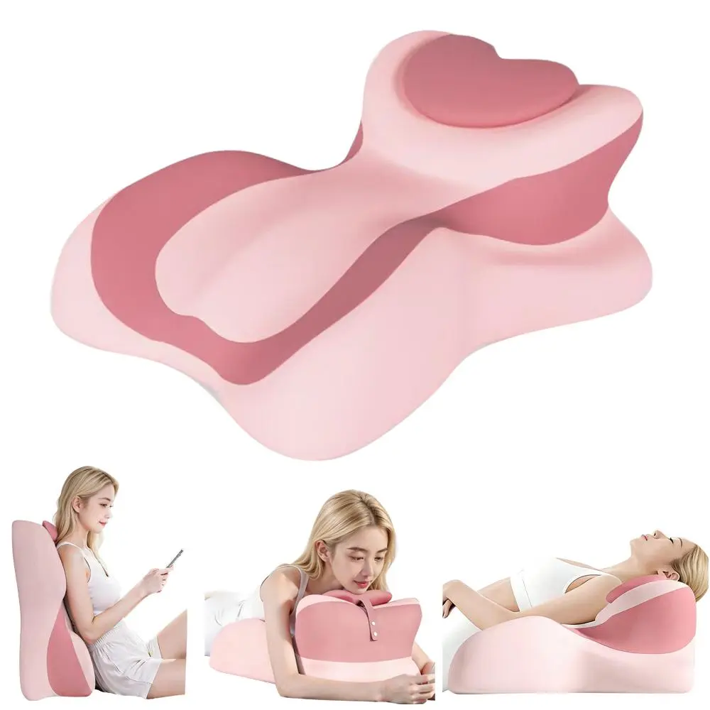 Ergonomic Heart-Shaped Memory Foam Breast Support Bolster Pillow - Lightweight, Cute, Soft Fabric, Pressure-Relieving Sleep Cushion for Bedroom, Cozy Setup, Stress Relief Bed Accessories, Gifts for Adulting Women
