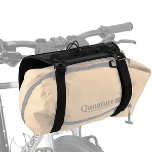 Qunature Adjustable Handlebar Cradle Bike Bag Carrier for Bikepacking with Reflective Straps Secure Fit 12L Capacity Universal Fit