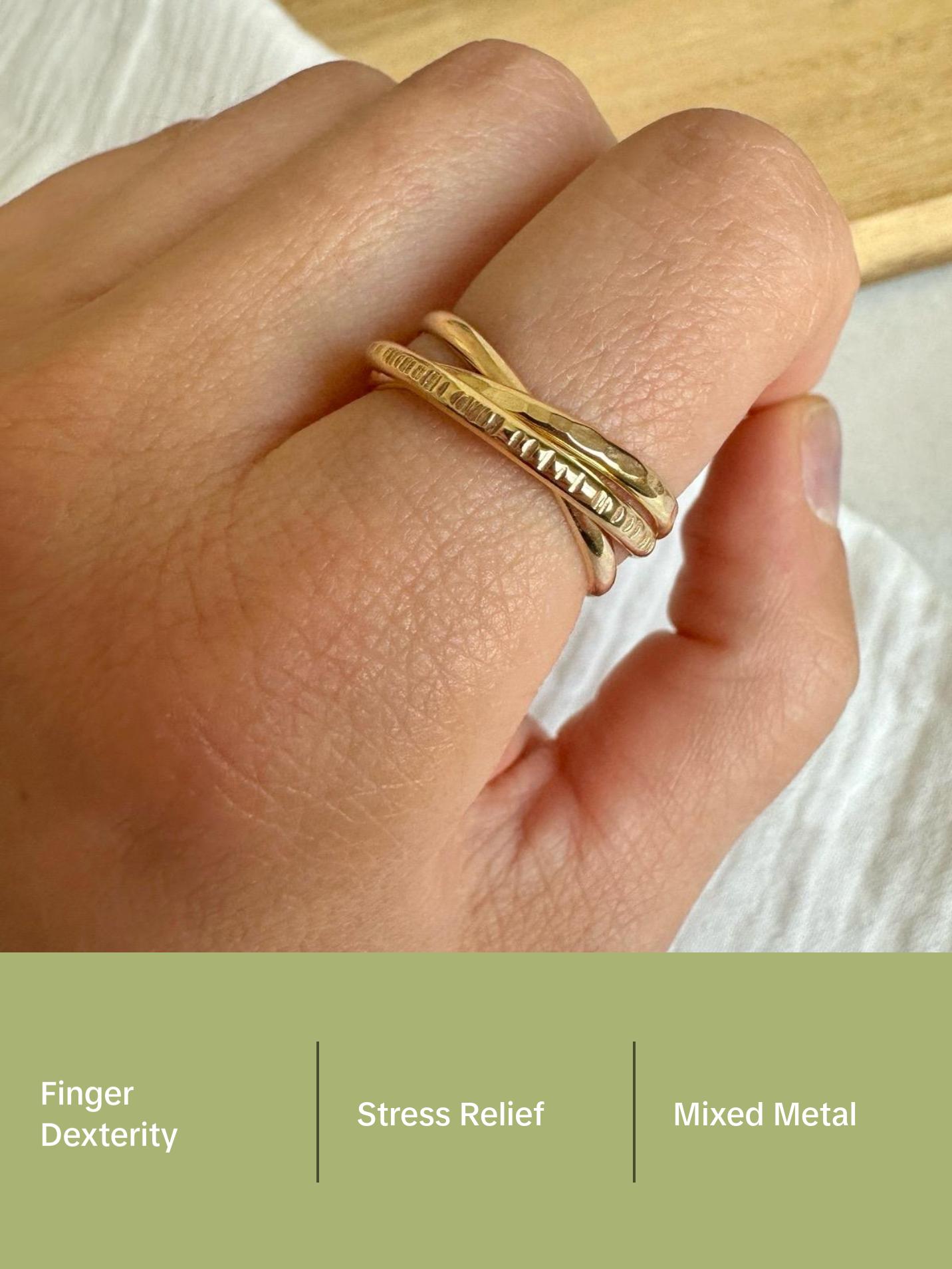 Waterproof Thick Rolling Ring, Rolling Fidget Anxiety Ring