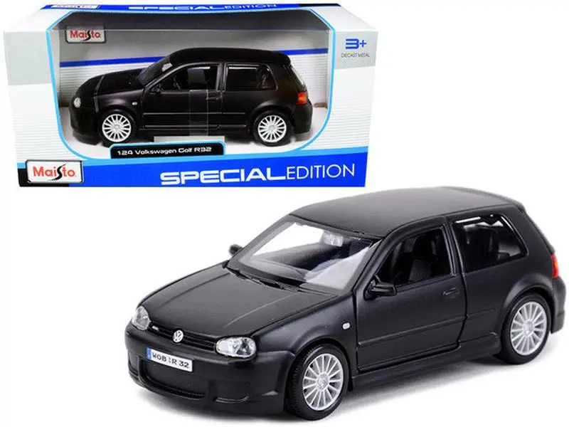 Maisto 1:24 Volkswagen VW Golf R32 – Matte Black Diecast Model Car