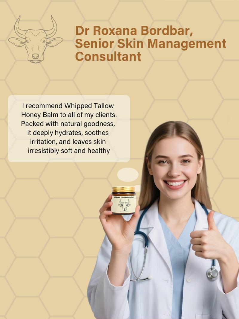 Lopeie Whipped Grass-Fed Beef Tallow Honey Balm - 4 Oz,Moisturizing Cream for Soft, Smooth Skin - Handmade All-Natural Moisturizer - Lavender,hydrating, comfort, moisture boost cream, luminous firming cream, body care, hydrating dry skin