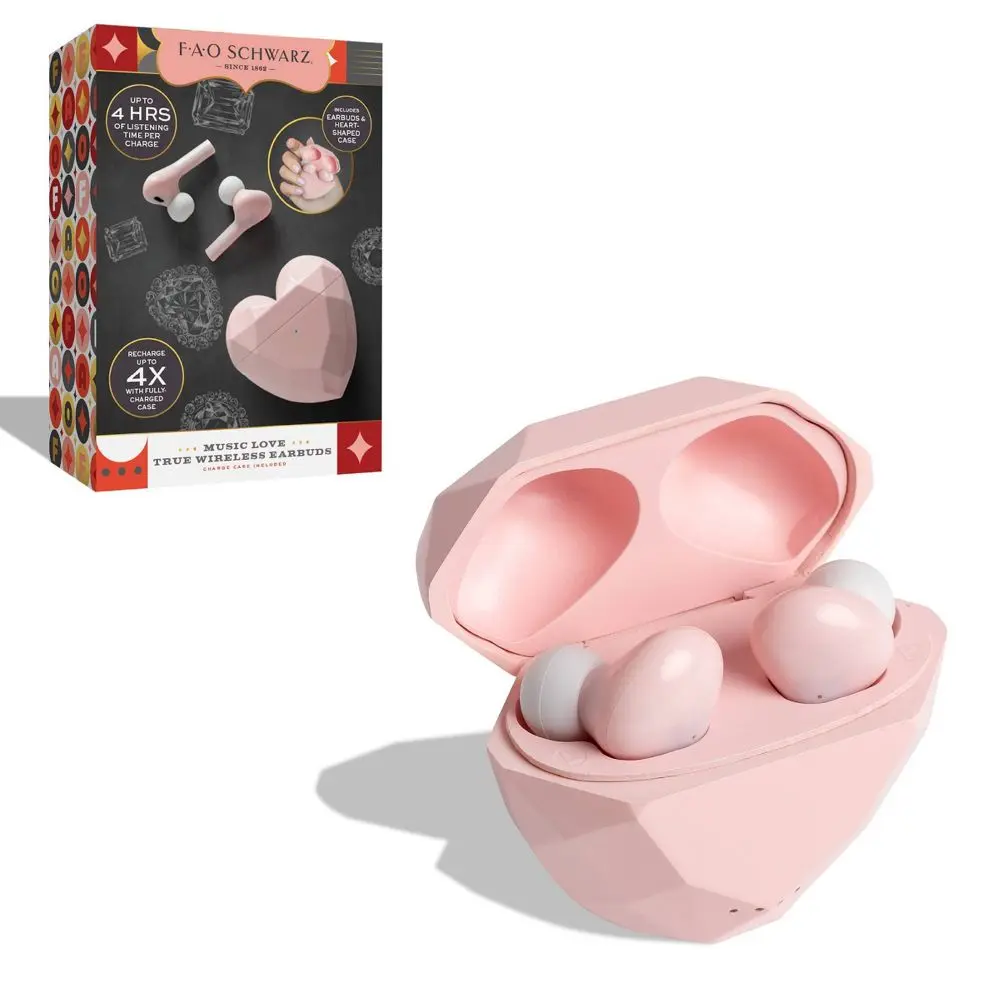 FAO Schwarz True Wireless Bluetooth Earbuds - Noise-Canceling Audio Headset with USB Charging, Electronic Connection, and Cable Compatibility