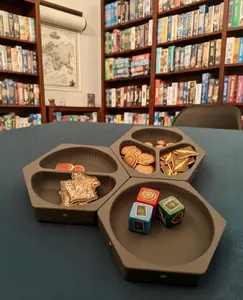 Personalized Magnetic Hex Token Tray – Modular Board Game Organizer, Veteran Made