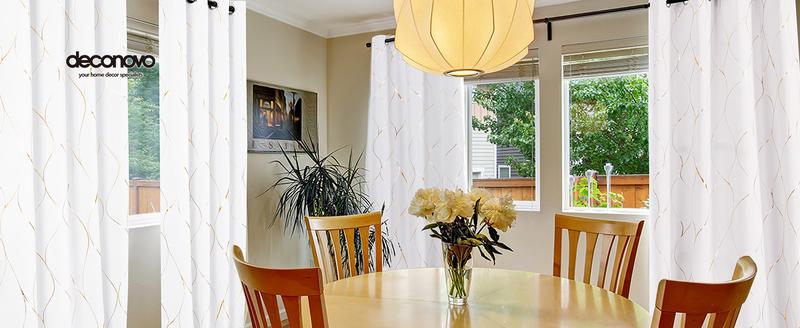 Deconovo Black Curtain Rods for Windows 48 to 84 Inches, Standard Adjustable Decorative Single Window Curtain Rod Set, 3/4 Inch Diameter Steel Tube with Black Finish