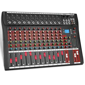 12-channel Audio Mixer | Professiona DJ Mixing Console with Bluetooth Sound Card, USB Recording, 48V Phantom Power | Studio Karaoke Live Streaming Setup