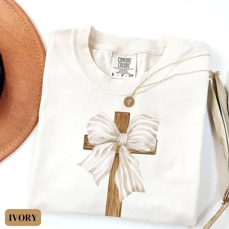 Comfort Colors Christian Easter TShirt Coquette Easter He is Risen Tee Coquette Christian Apparel Jesus T-Shirt Easter Gift Religious