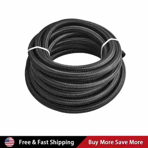 6AN Nylon & Stainless Steel Braided Fuel Hose Oil Gas Air Line 20 Feet CPE Synthetic Material for Brake System & Fuel Pump