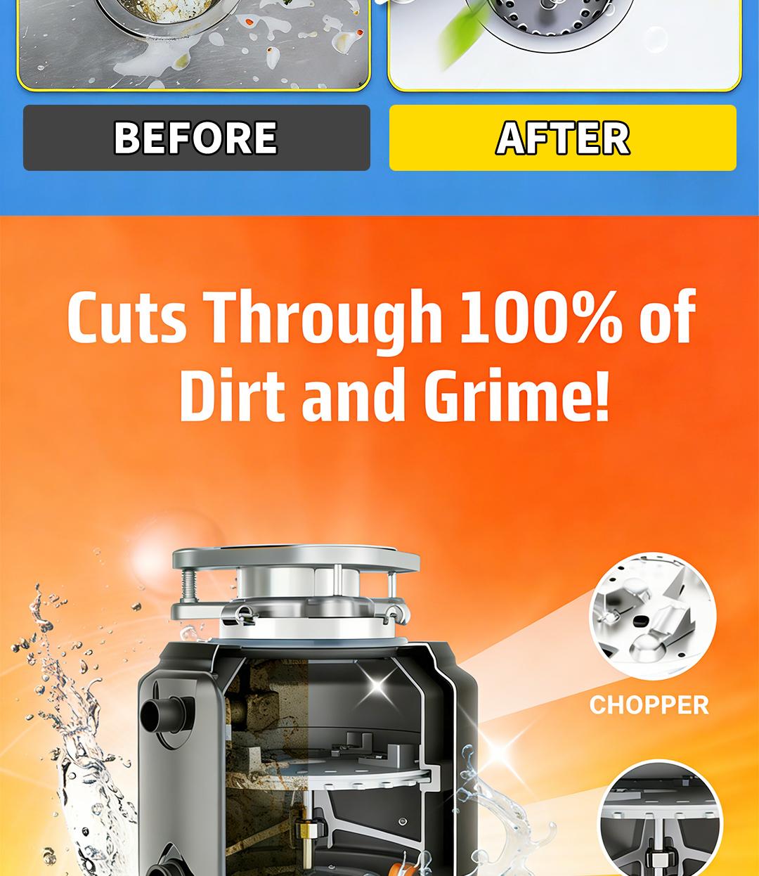 SOPAMI Garbage Disposal Cleaner Tablets Safe for Septic Systems, Removes Grime & Refreshes Disposals