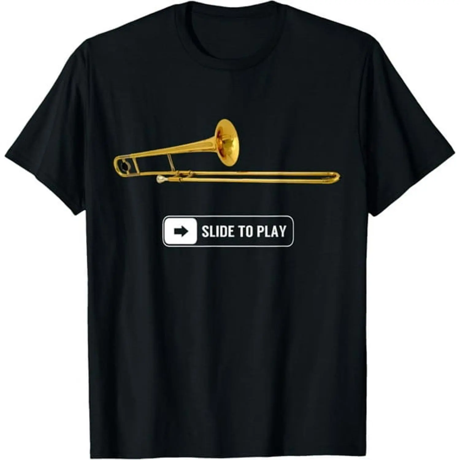 Women's Short-Sleeve Round Neck Trombonist Graphic T-Shirt, Comfortable Unisex Streetwear Top, Vintage Band Practice Tee, Funny Gift Idea, Shortsleeve, Tshirt