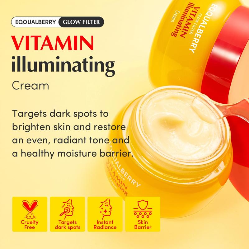 EQQUALBERRY Vitamin Illuminating Cream – Vitamin C & 5% Niacinamide + 3% TXA | Dark spots Cream | Ceramide Barrier Strength | Glowy, Lightweight Hydration (1.69 fl.oz / 50ml)