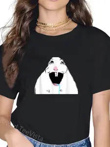 100% Cotton Silly Drooling White Hamster T-Shirt