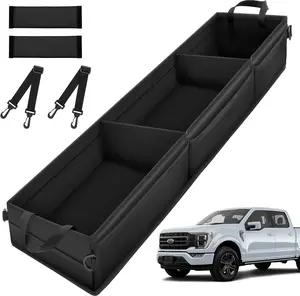 Canvcle Under Seat Storage - Truck Underseat Tool Box Organizer with 3 Removable Dividers for 2015-2025 Ford F150 SuperCrew Cab & Crew Cab 2017-2024 F250 F350 F450 F550 Super Duty Under bench Storage