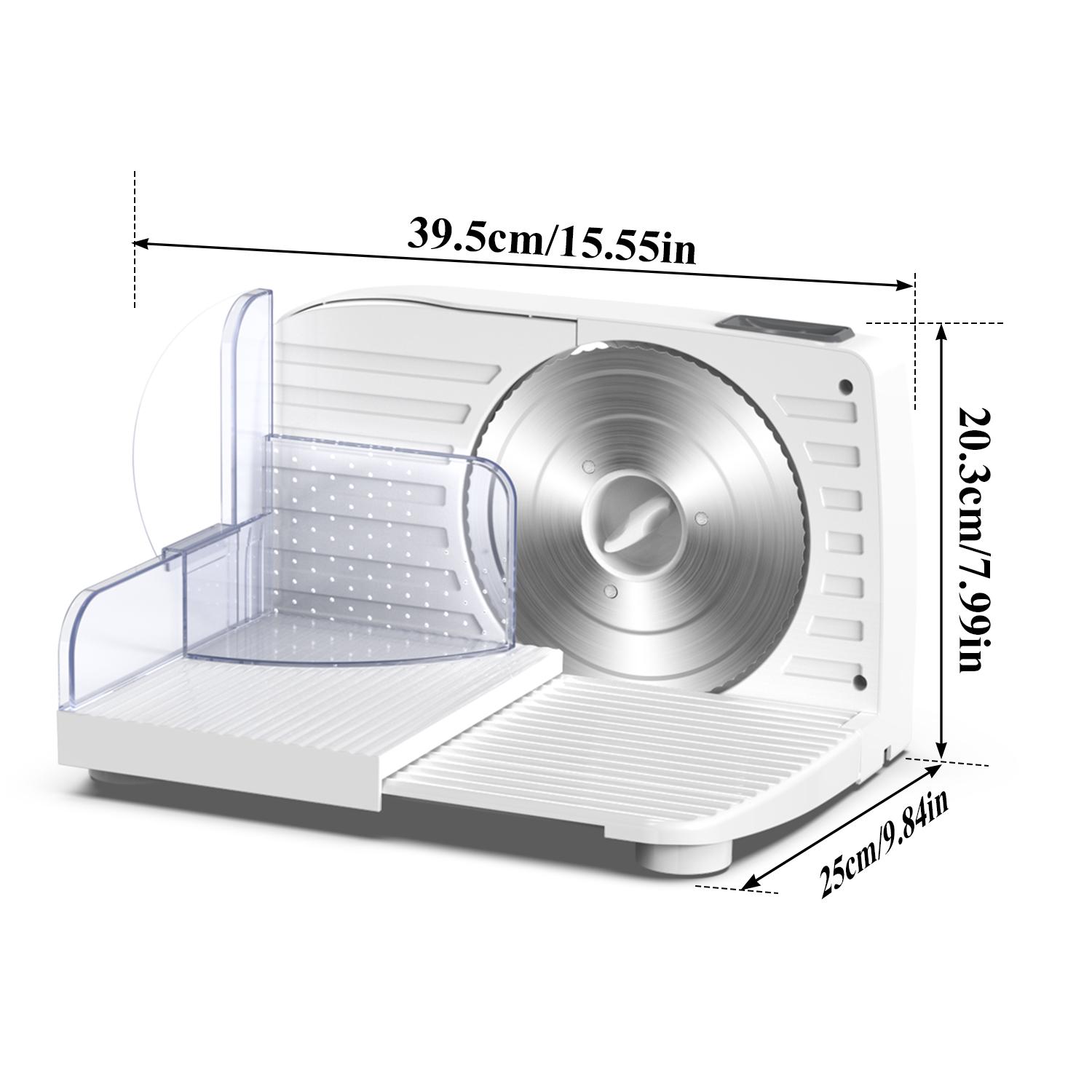 PANCERKA Electric Meat Slicer, Food Slicer with Adjustable Thickness, Automatic Precision Cutting, and Removable Stainless Steel Blade. Suitable for Vegetables, Meats, Deli Foods, Cheese, and More, Suitable for Home and Commercial Use