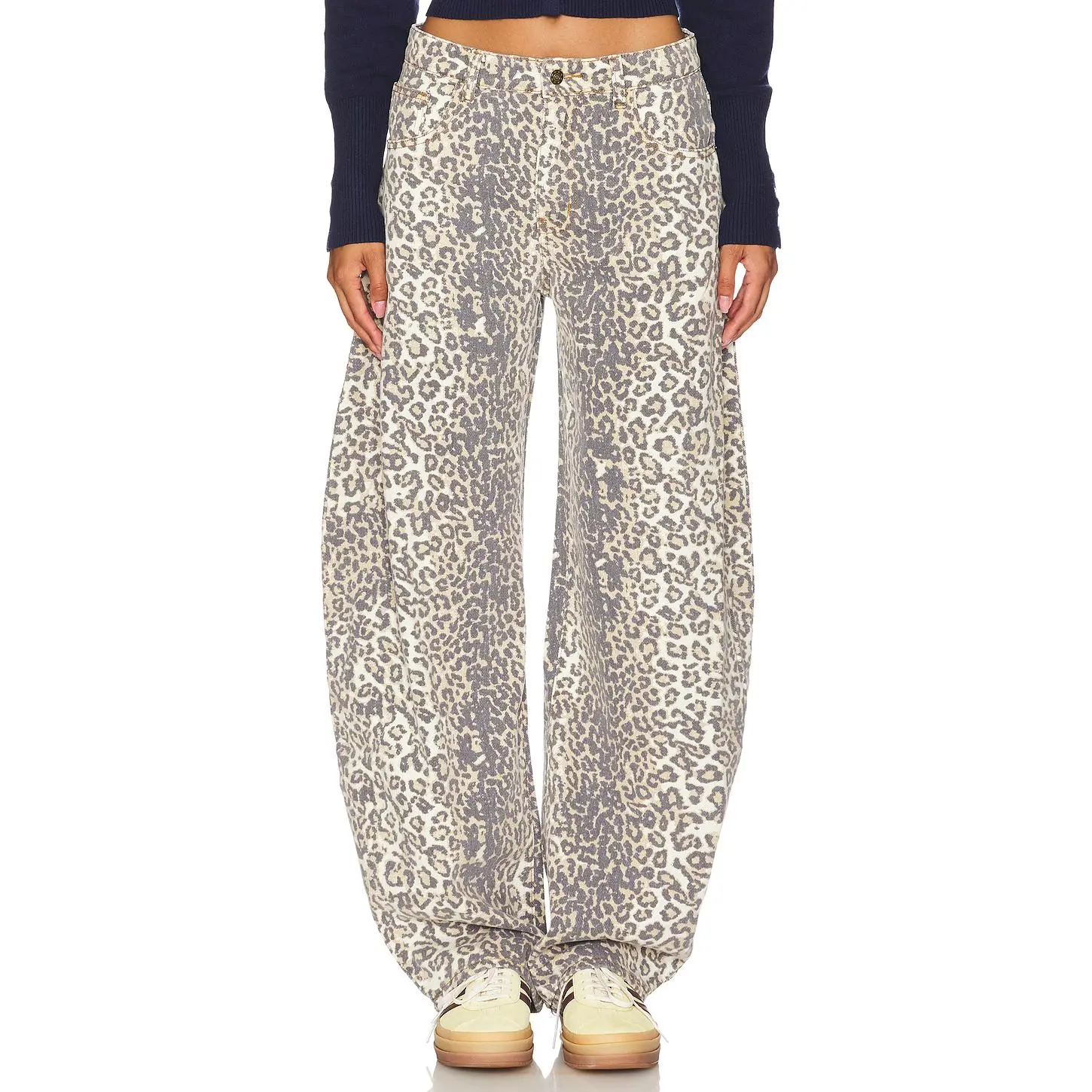 LIONESS Horseshoe Jeans in Leopard Fade