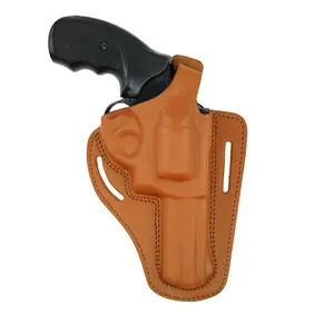 357 Magnum Pancake OWB Leather Holster, 2 Slot, Thumb Break RH, Handmade (Alis305)