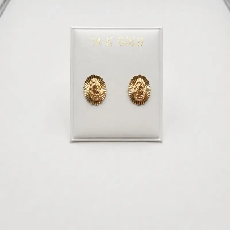 14k Gold Virgin Mary stud Earrings