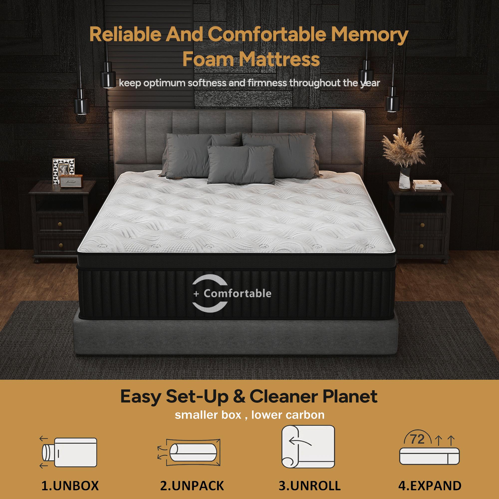 mattress queen sizeHibrid mattress12/14 Inch Twin, Full, KingMattress Memory Foam And Spring, HybridMattressMedium Firmness, Lumbar Support, Ergonomic mattressqueen size mattress