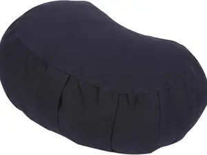 Half Moon Meditation Cushion, Comfortable Floor Pillow with Removable Cover, Soft Support Meditation Pillow for Travel, Pilates and Relaxation, Black