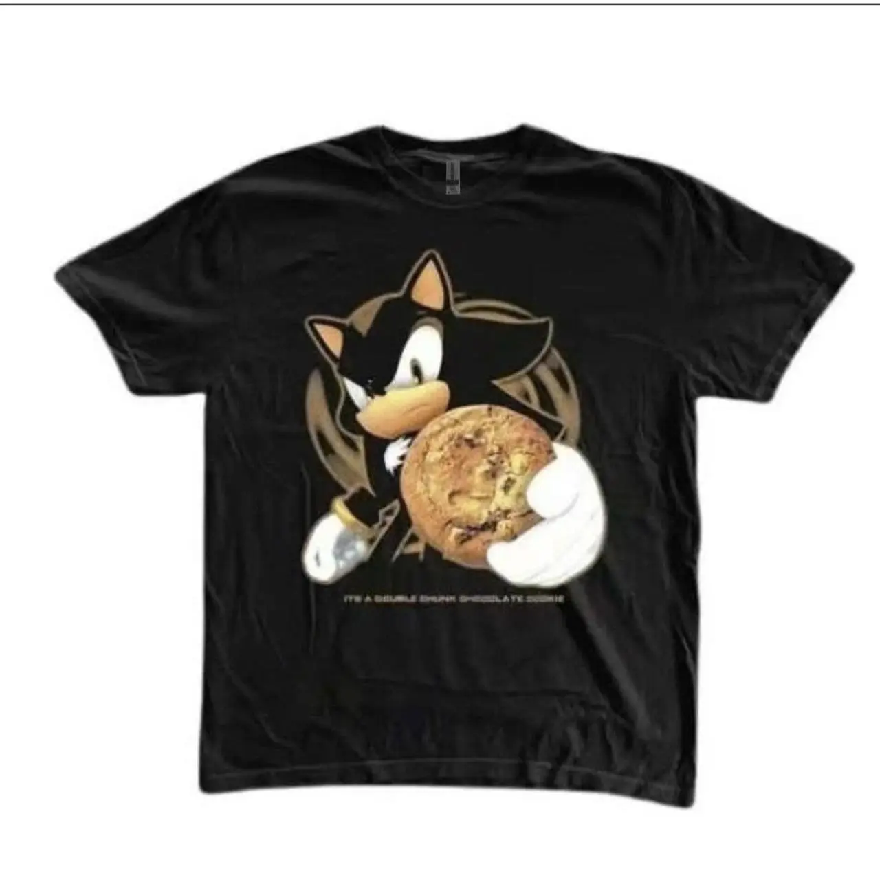 Gildan Men's and Women's T-shirt, Shadow the Hedgehog Tee with a Golden Cookies, Y2k Unisex Graphic Tees Gothic Grunge Emo Scene Amity Affliction Style Clothes Menswear Womenswear Streetwear