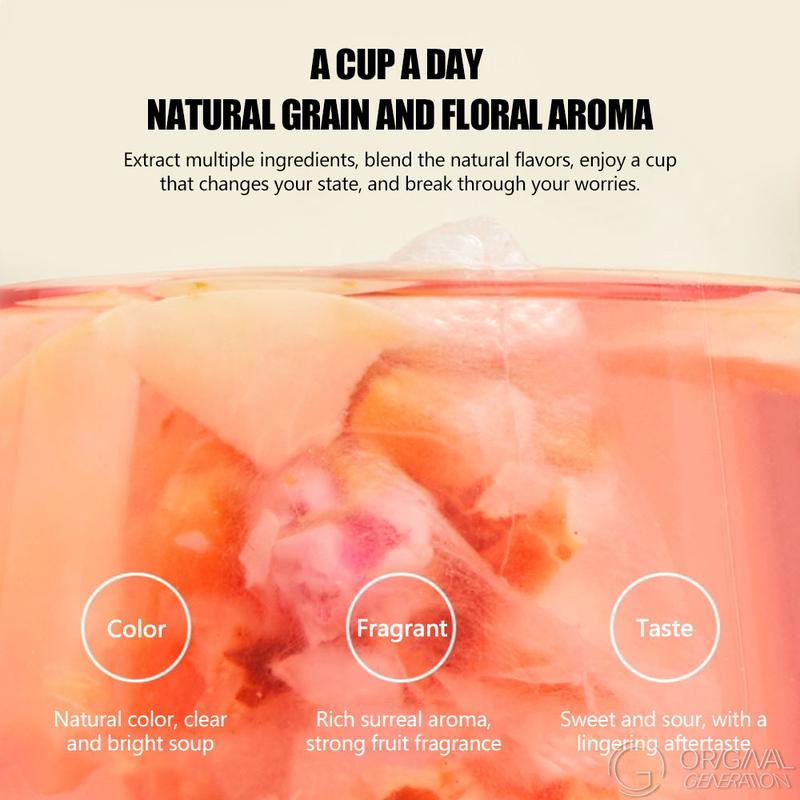 BOGO Immune Boost Tea 2 Cartons Apple Tea 160g (1 Carton 8g x 10 packs)x2 Caffeine Free With Forest Thermos With Lotus Seed, Pear, Apple, Rose, Chinese Yam, Poria Cocos, Gorgon Fruit, Dragon Fruit, Hawthorn