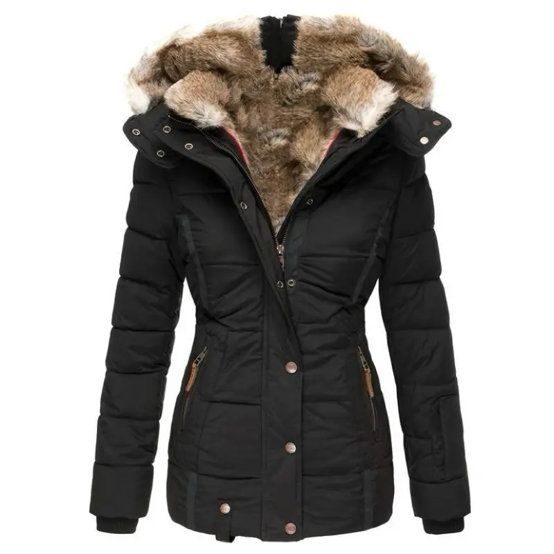 Piepiebuy Ladies Hooded Coat Warm Down Jacket Thick Parka Coat Lined Down Jacket Winter Woven Polyester 90% Duck Down 10% Polyester Fiber Casual Style Machine Washable Hq354922
