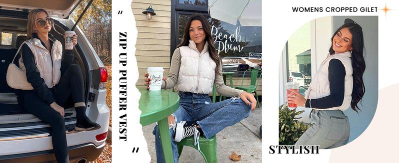 YeeZaa Women's Cropped Puffer Vest Zip Up Stand Collar 2025 TikTokShopHolidayHaul Christmas Sleeveless Padded Outerwear with Pockets Black Brown Green Tops YeeZaa Women's Cropped Puffer Vest Zip Up Stand Collar 2025 TikTokShopHolidayHaul Christmas Sleeveless Padded Outerwear with Pockets Black Brown Green Tops