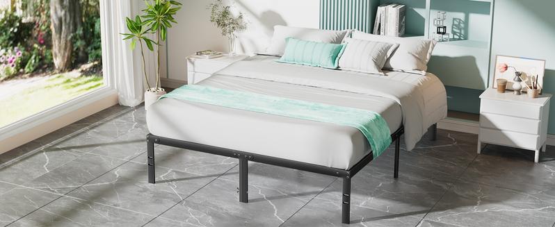 Black Full Size Metal Platform Bed Frame with Steel Slat Support, No Box Spring Needed, Easy Assembly, Modern Furniture Black Full Size Metal Platform Bed Frame with Steel Slat Support, No Box Spring Needed, Easy Assembly, Modern Furniture