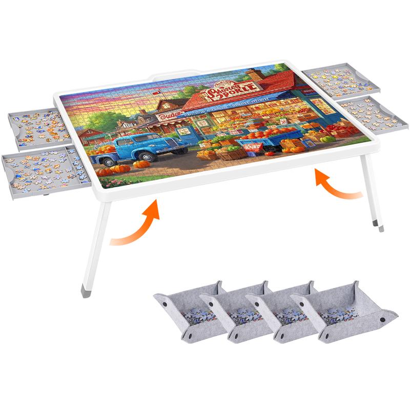 Lifewit 1500-Piece Jigsaw Puzzle Board with Drawers – Multiple Options: Rotating, Tilting, Adjustable Height, Ideal Gift for Puzzle Lovers