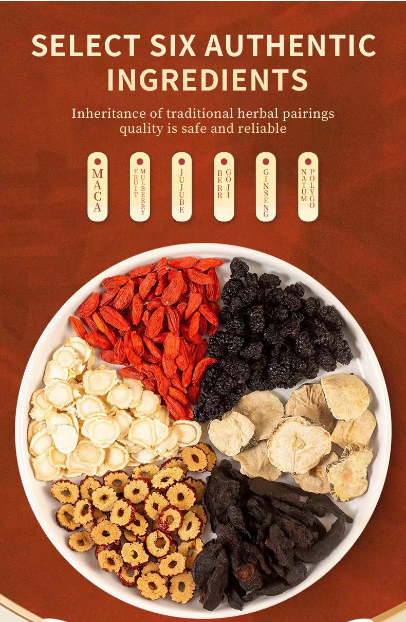 Kidney Tea Formula Ginseng Five Treasure Tea Combination Scented Tea Red Date Wolfberry Tea Men's and Women Tea Health Dried Fruit Beverage Loaded Tea Packets, Christmas gift,Recommend to a friend-TikTokShopBlackFriday