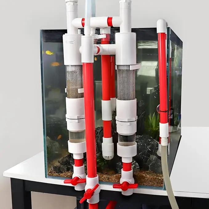 hygger Aquarium Fish Waste Collector, Aquarium Filter Accessory, External Hanging DIY Aquarium  Pipe Filter with Fish Impurity Separator Collection Box, Fish Tank Siphon Filtration System