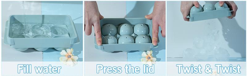 WIBIMEN 2Pack 1.9IN Large Round Ice Cube Molds, Easy Release Whiskey Ice Trays for Freezer, Perfect for Whiskey, Bourbon & Cocktails