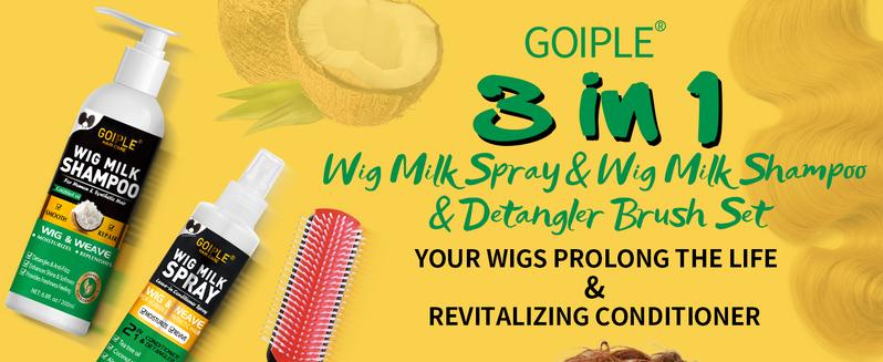 【Valentinesdaygift】Wig Shampoo for Synthetic Wigs & Wig Milk Spray for Synthetic Hair, Detangle and Anti-Frizz Conditioner Haircare Cleansing Cleanser