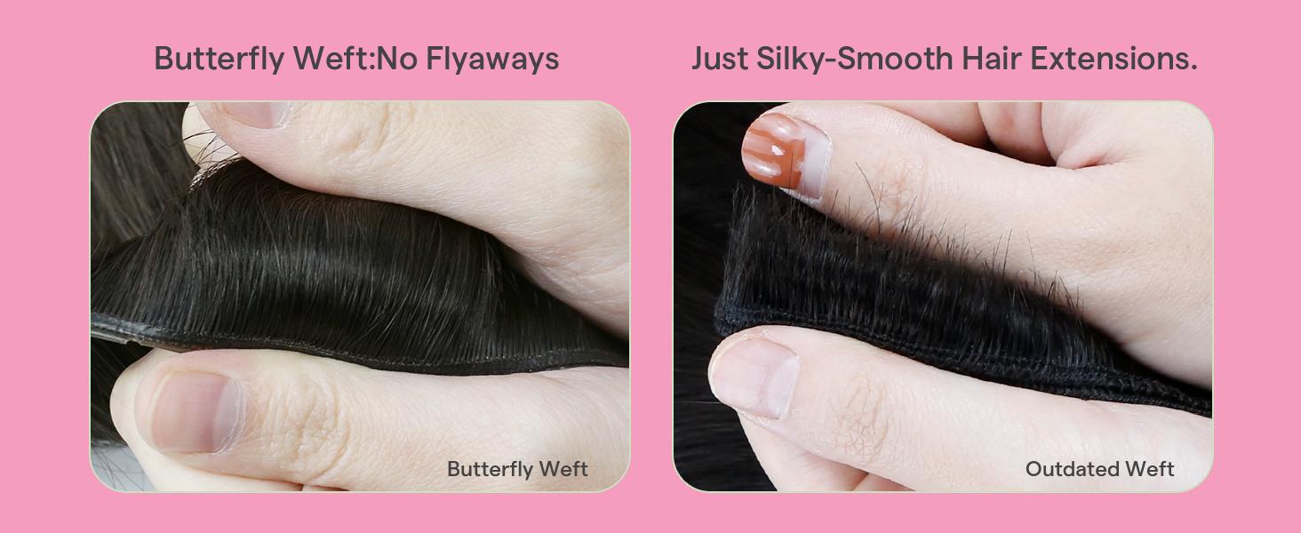 [24inch only $99] Youngsee 16-28 inches butterfly weft hair extensions ovo weft genius pu weft  hole butterfly  hair extensions human hair XO weft human hair extensions straight hair real human