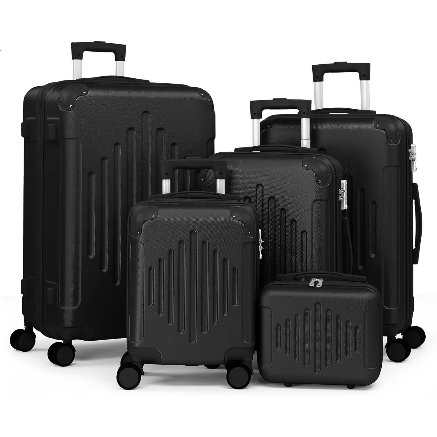 Ubesgoo 5-Piece Modern Luggage Set - Travel System, ABS Hard Shell Luggage Sets, TSA Lock, Molded Corners, 4 Spinner Wheels, Hardside Trolley for Carry-On, Check-In, International Travel, 360 Rotation Luggage Sets