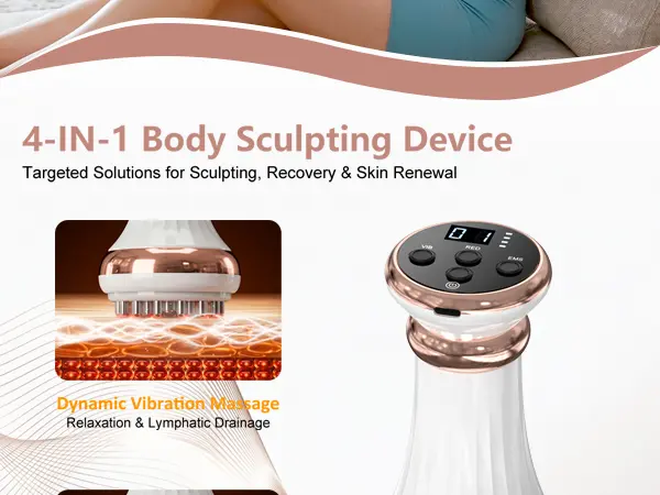 Lymphatic Drainage Massager & Anti-Cellulite Massage Tool, Body Sculpting Device for Arms, Legs & Stomach, Supports Smoother Skin, with Gentle Warming & Vibration, White Lymphatic Drainage Massager & Anti-Cellulite Massage Tool, Body Sculpting Device for Arms, Legs & Stomach, Supports Smoother Skin, with Gentle Warming & Vibration, White