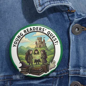 Young Readers' Quest Pin Button | Literary Badge, Reading Club