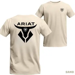 Ariat T-shirt - Featuring A Bold Black Bull Head Logo, Perfect For A Distinctive And Rugged Western Style Menswear Top Tshirt Casual Streetwear Man
