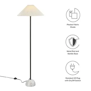 Illusion Marble Dome Floor Lamp in Black