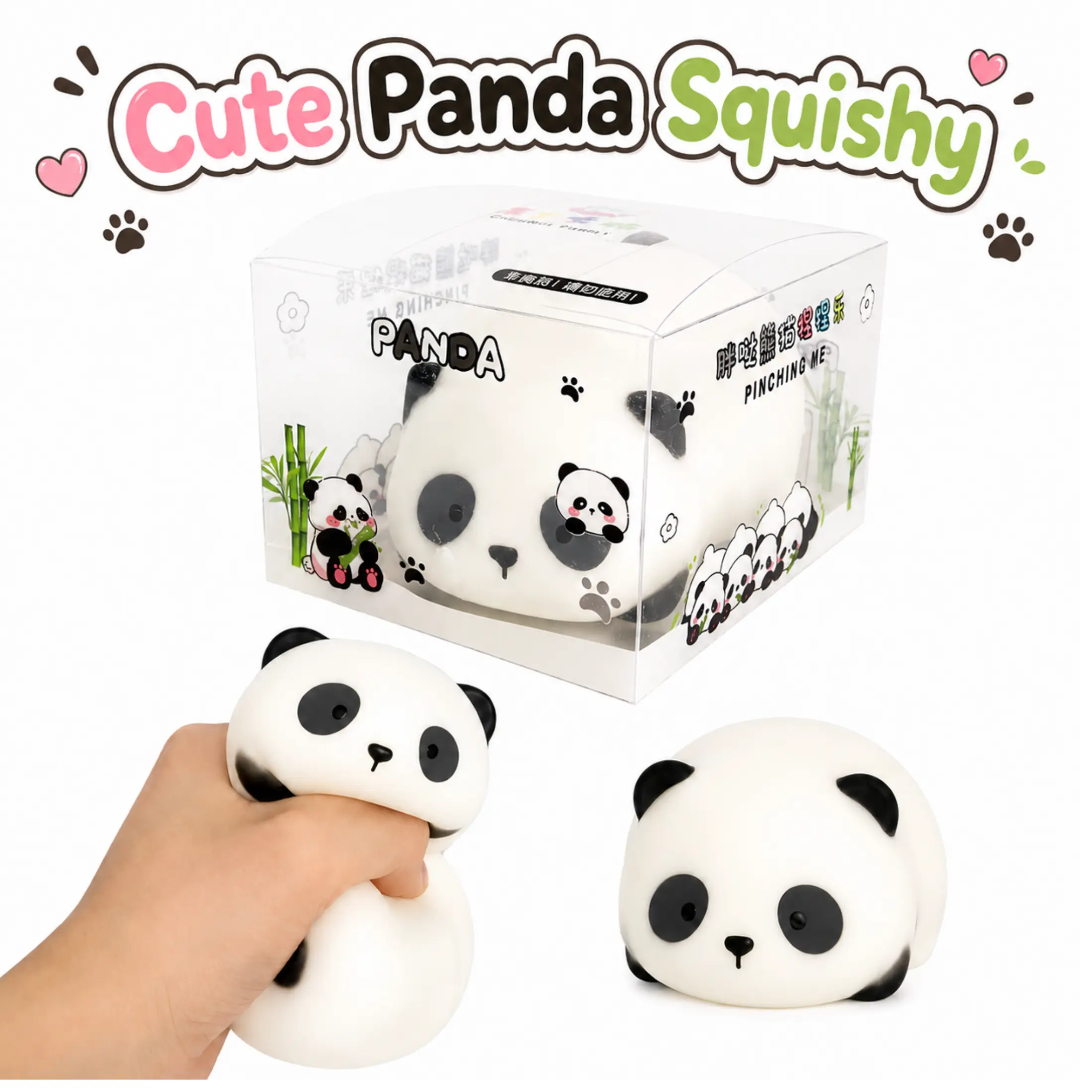 Sweet Kawaii Panda Squishy Soft Fast Rebound Shaving Cream Filled Cute Bear Fidget Squishie Squeeze Toy