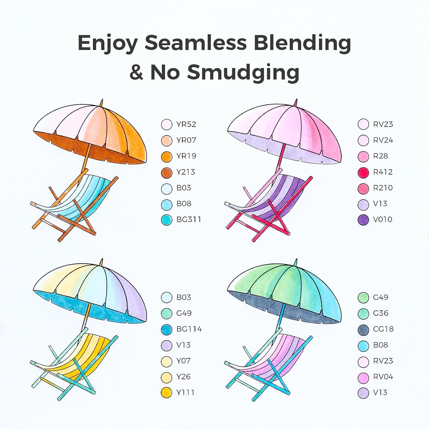 Ohuhu Soft Chisel Alcohol Markers Red Dot Design Award Winner Brush & Soft Chisel Dual Tips Drawing Markers for Artist Beginner Adult Coloring Illustration Sketching -Honolulu S - 24 skin-tone / 48 basic tone / 60 Illustration-color