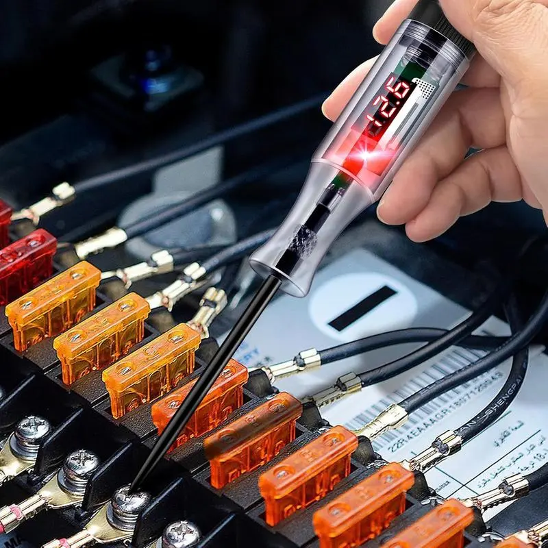 Automotive Digital LED Circuit Tester Diagnostic Tool - 5V-90V Voltage Checker with Extended Spring Wire, Bidirectional Light Tester, Compact and Practical Design, Pen Tip Protector, Distinct Display, Ideal for Car Repairs (Car Repair Tools),toolupgrade