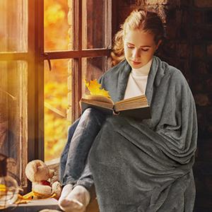 Yoofoss Blanket Grey White 100% Cotton Fluffy Blanket Throw Blanket Large for Bed Couch Gauze Blanket Sofa Lightweight Breathable