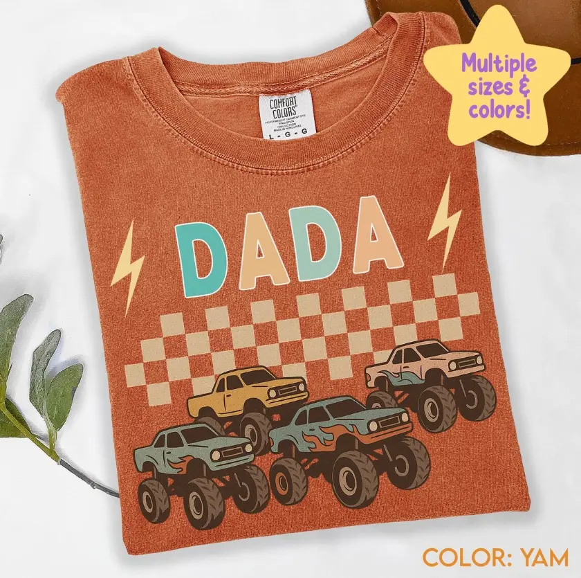 Monster Truck Dada Shirt, Fathers Day Shirt, Family Birthday Party Shirt, Monster Truck Dad Shirt, Monster Jam Shirt, Comfort Colors/Gildan