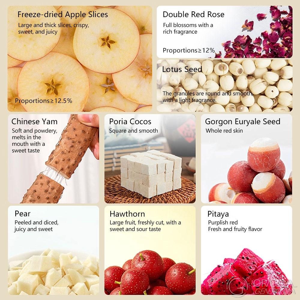 Immune Boost Tea Apple Tea 80g (8g x 10 packs) Caffeine Free With Lotus Seed, Pear, Apple, Rose, Chinese Yam, Poria Cocos, Gorgon Fruit, Dragon Fruit, Hawthorn