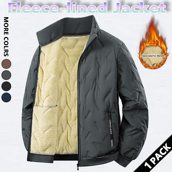 Men's solid color stand collar jacket, regular fit casual long-sleeve zip jacket, suitable for autumn and winter, men's outdoor activity jacket