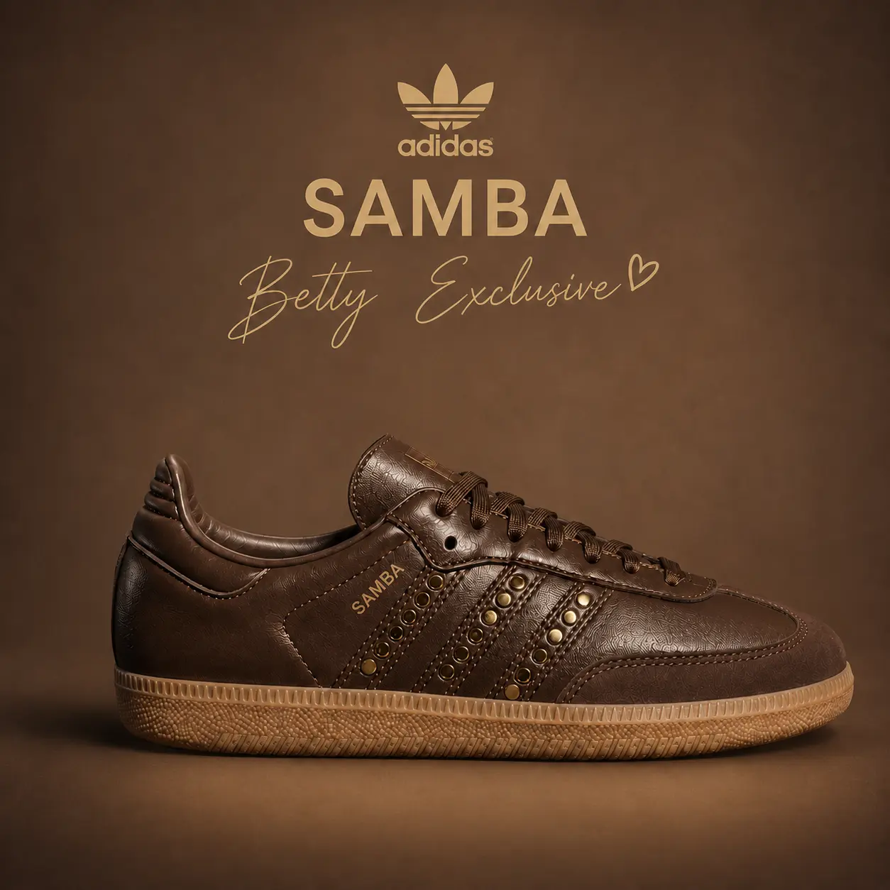 【BETTY EXCLUSIVE】Adidas Samba 'Earth Strata Gold Metallic Studded' Women's Perfect Fashion Footwear Trending for Everyday Walking Casual Use Sneaker Shoe Girl